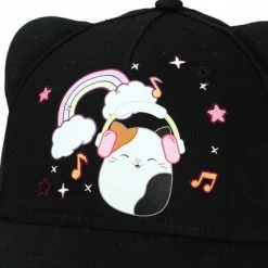 Squishmallows Cam The Cat Rainbow Dance Black Snapback Hat